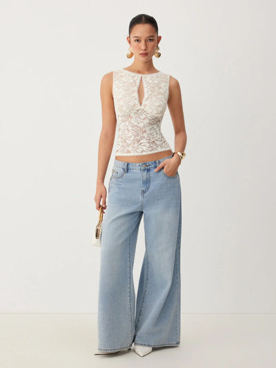 Elegant Lace Sleeveless Top