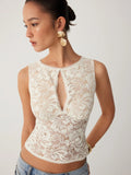 Elegant Lace Sleeveless Top